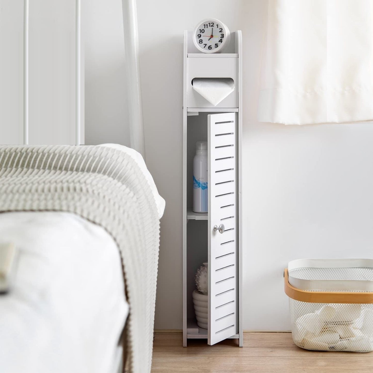 Toilet Paper Roll Holder For Bathroom (White, 80 Cm)