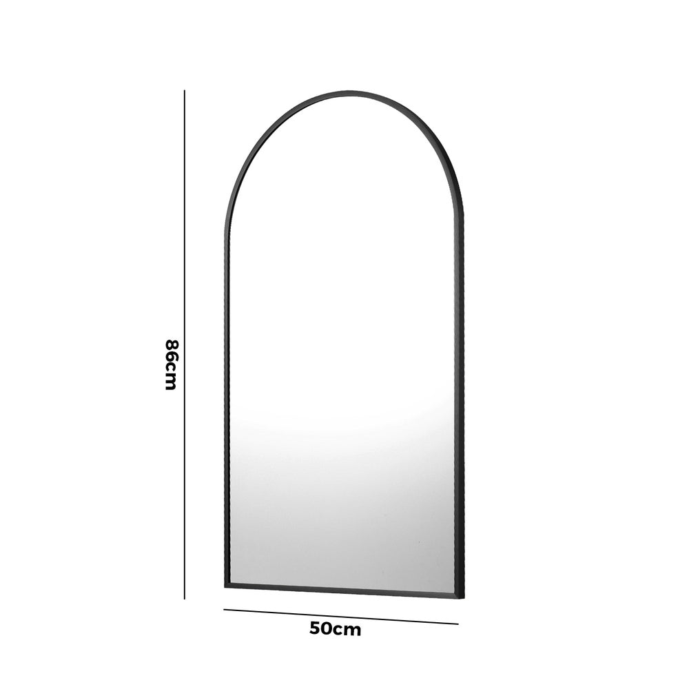Wall Mirrors 86x50cm Arched Black/Gold/Wooden Set of 2