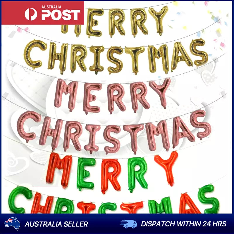 16inch Merry Christmas Foil Balloon Set Party Supplies Banner XMAS Decorations AU