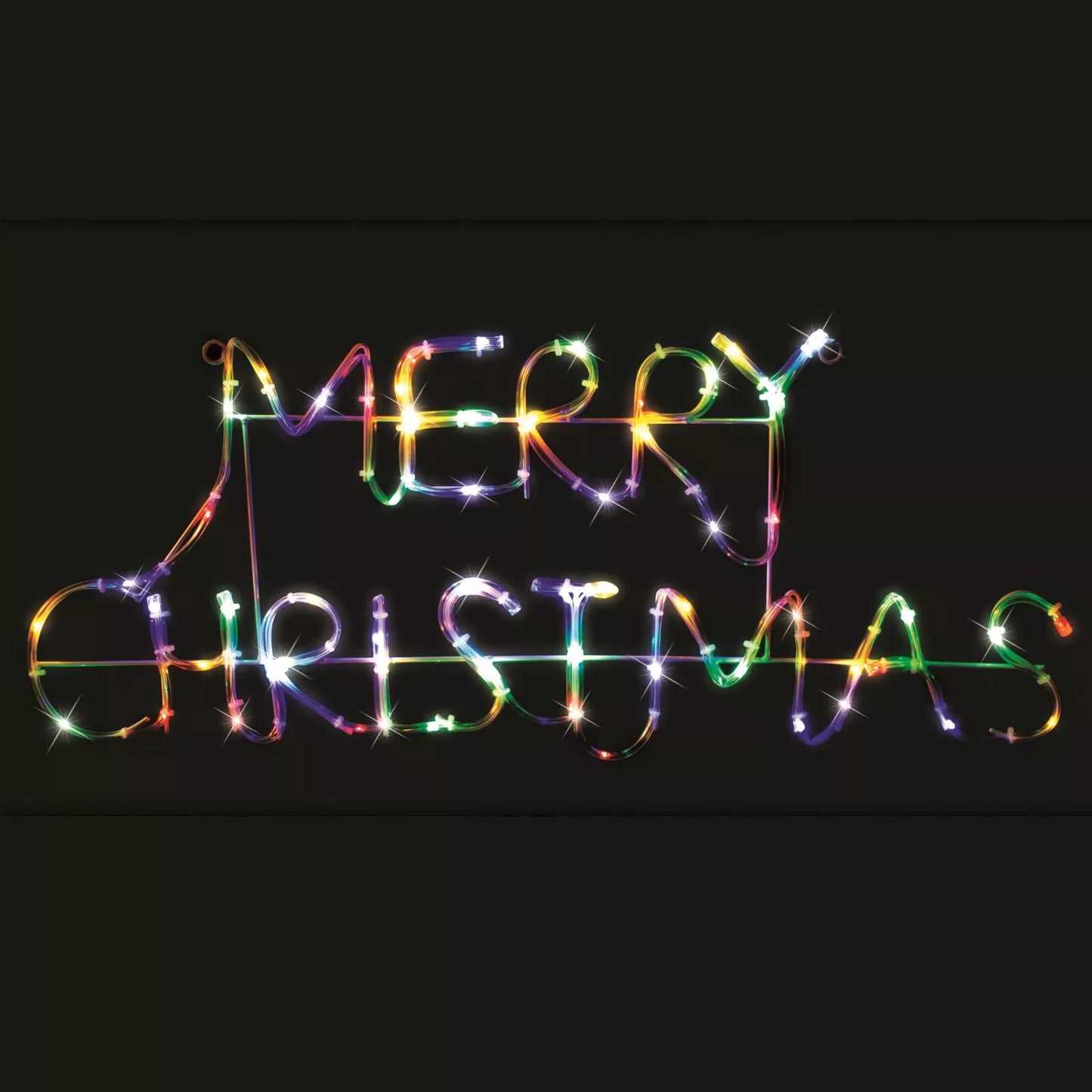 Solar Merry Christmas Multi colour LED Tube Rope Light Xmas Outdoor Motif Sign