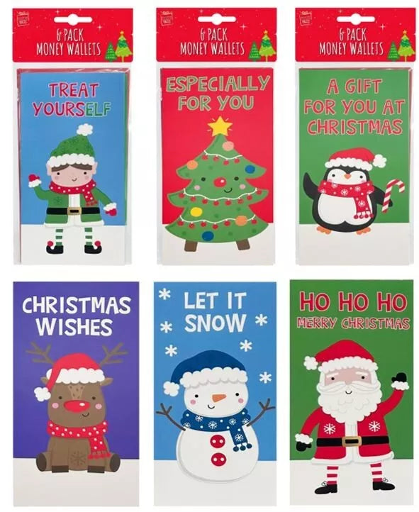 NEW Christmas Money Wallet & Envelope Gift Holder - 6 Designs, Cash Size AU