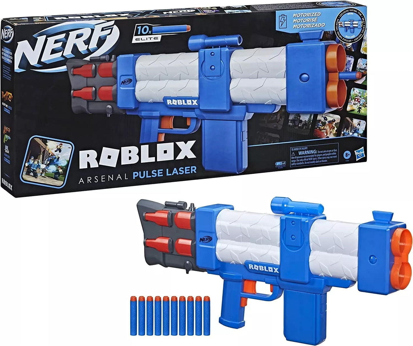 Nerf Roblox Arsenal Pulse Laser Motorized Blaster Ages 8+ New Toy Gun Fire Play