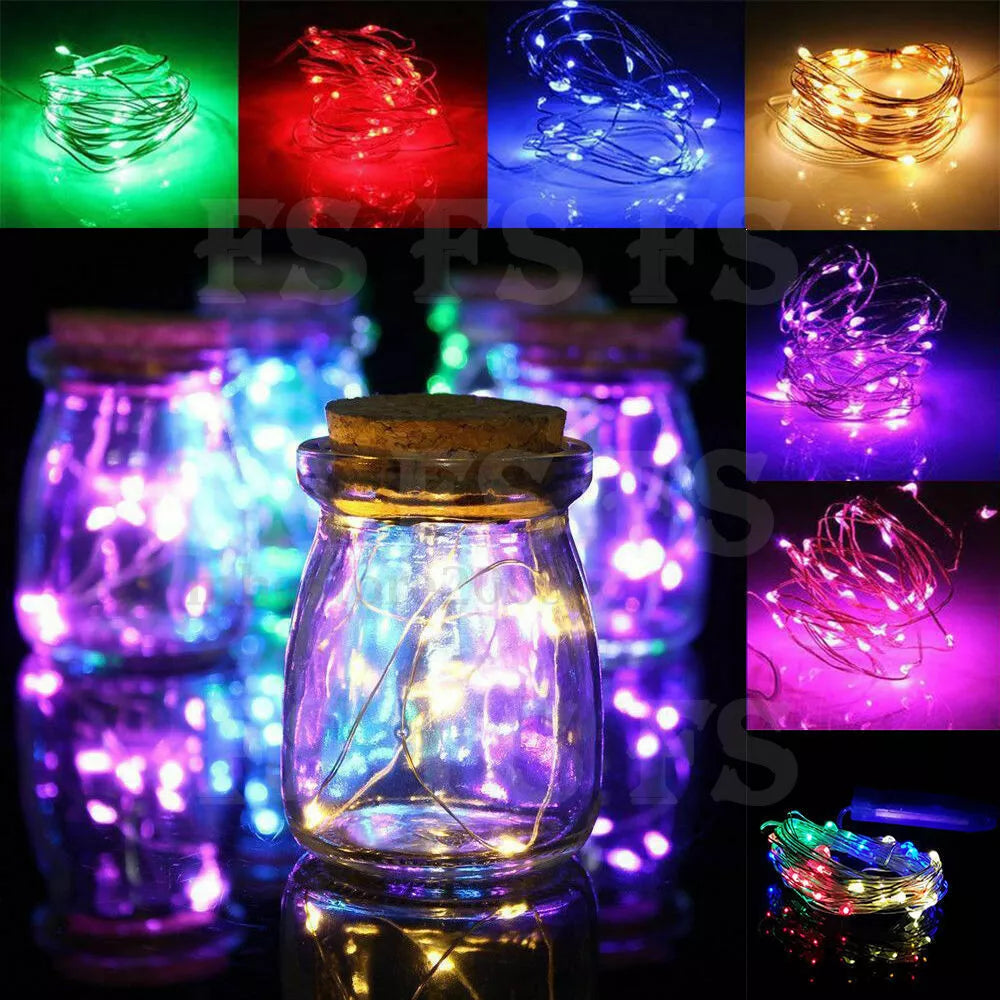 20-100 LED BATTERY POWERED STRING FAIRY LIGHTS COPPER WIRE WATERPROOF