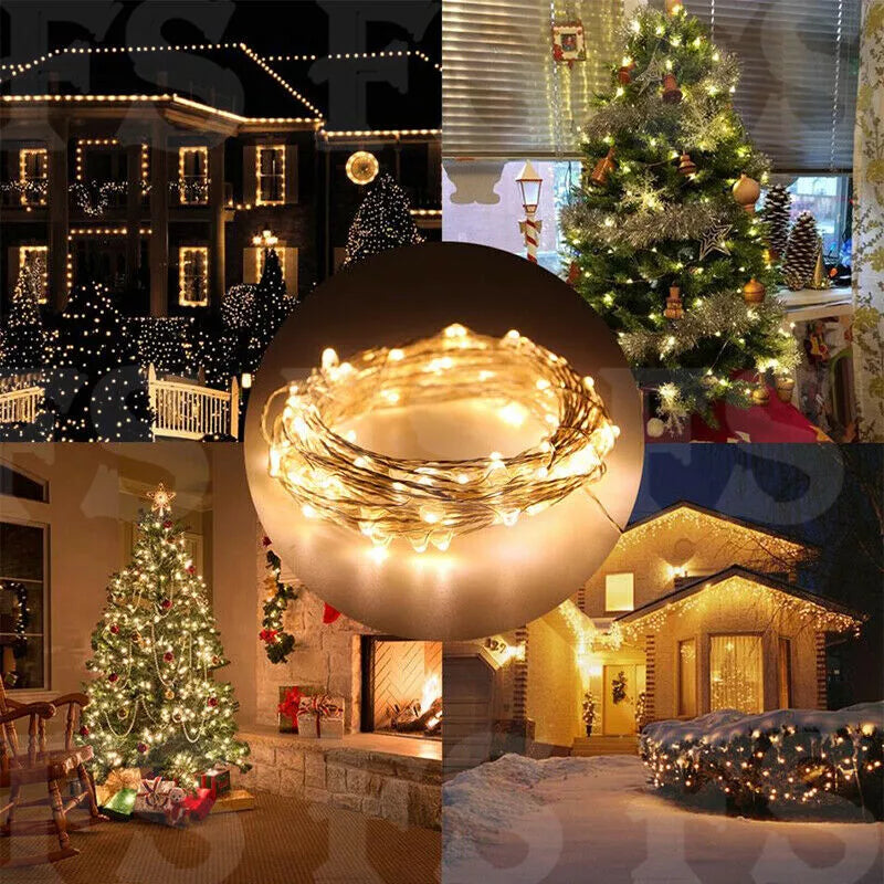 20-100 LED BATTERY POWERED STRING FAIRY LIGHTS COPPER WIRE WATERPROOF