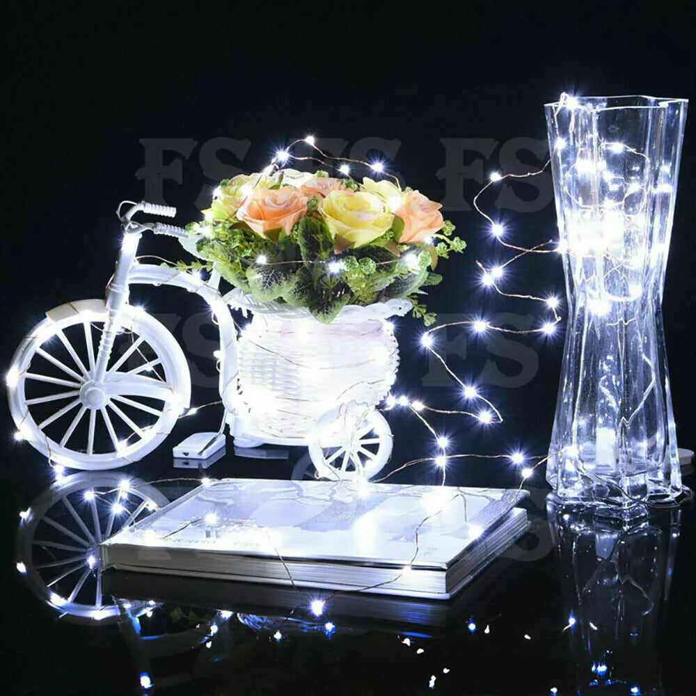 20-100 LED BATTERY POWERED STRING FAIRY LIGHTS COPPER WIRE WATERPROOF