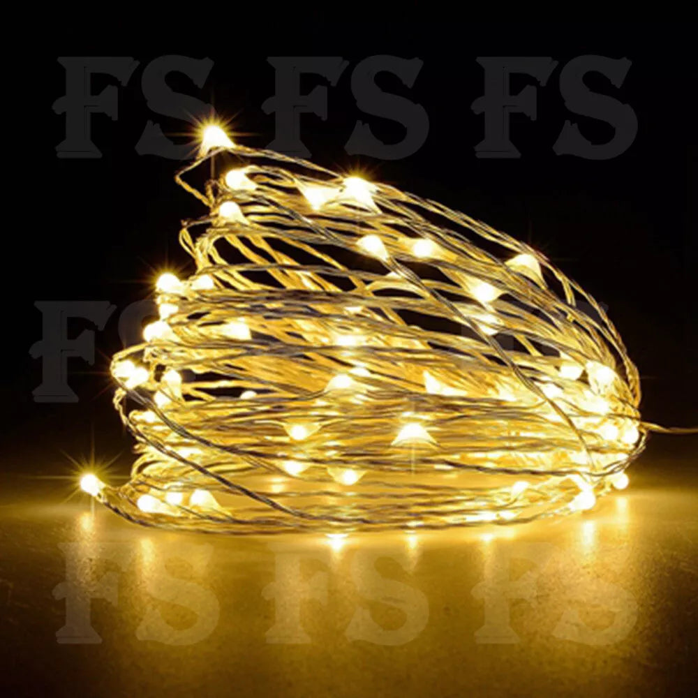 20-100 LED BATTERY POWERED STRING FAIRY LIGHTS COPPER WIRE WATERPROOF