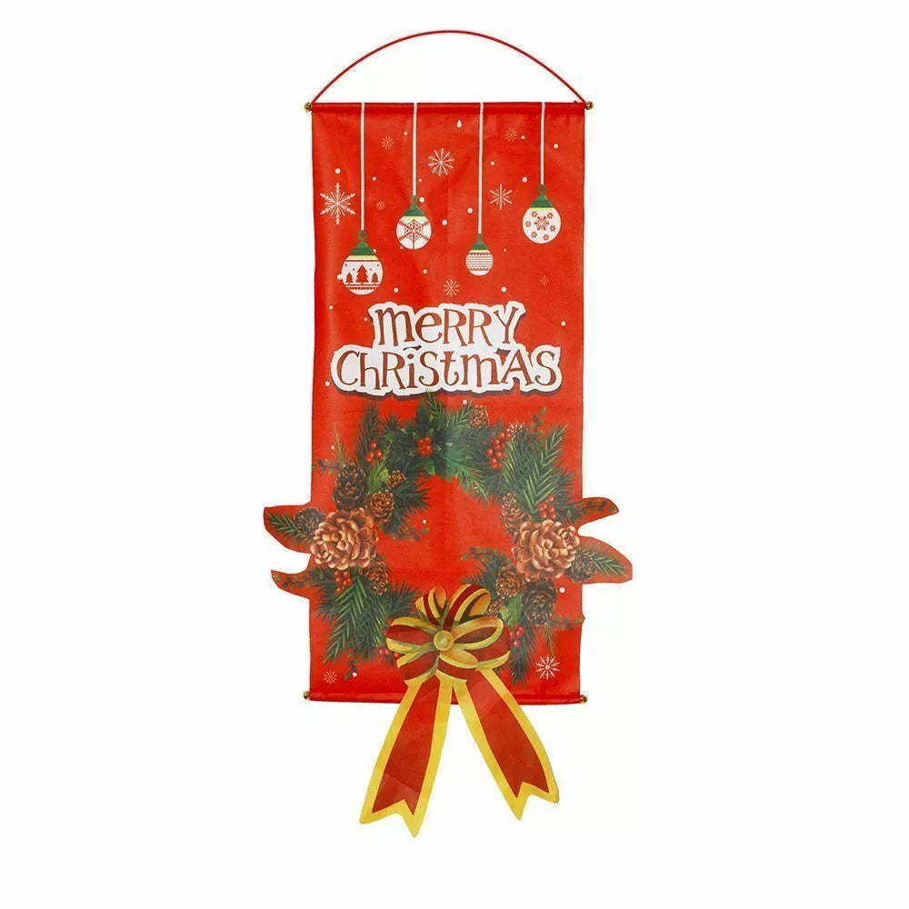 Christmas Hanging Banner Flag Door Window Décor Santa Reindeer Snowman Ornaments AU