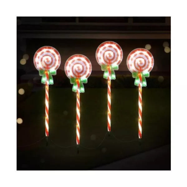 ingle Jollys 4 PCS Christmas Lights Path Ground Light Garden Decorations 68 LED