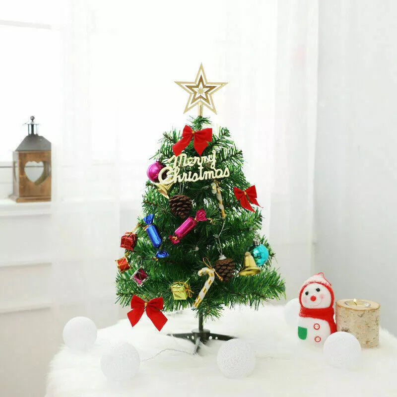 50cm Long Tabletop Artificial Small Mini Christmas Tree With LED Lights Ornament