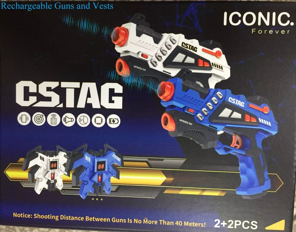 ICONIC Forever New Rechargeable kids Infrared Laser Tag Guns 2 and 4 Players set