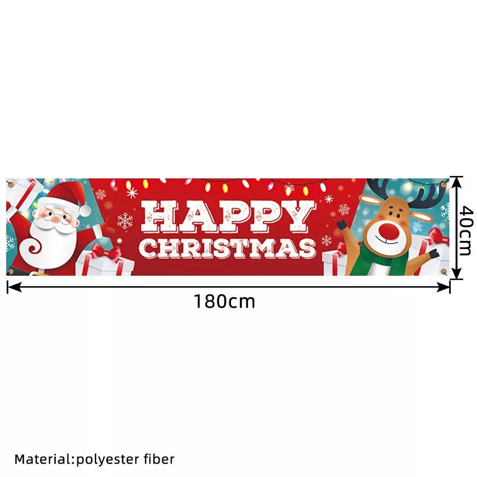 Large Merry Christmas Banner Sign Santa Xmas Outdoor Indoor Decoration Home AU