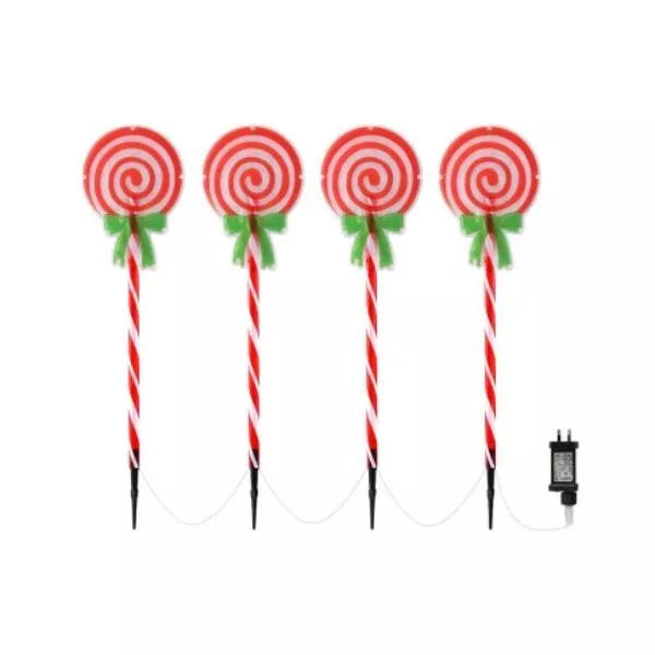 ingle Jollys 4 PCS Christmas Lights Path Ground Light Garden Decorations 68 LED