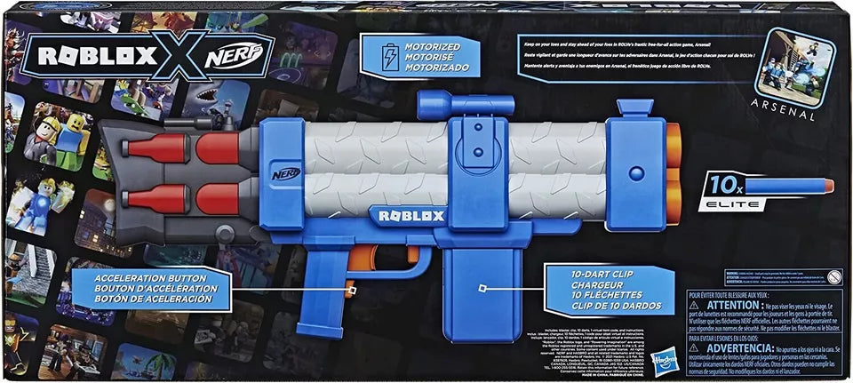 Nerf Roblox Arsenal Pulse Laser Motorized Blaster Ages 8+ New Toy Gun Fire Play