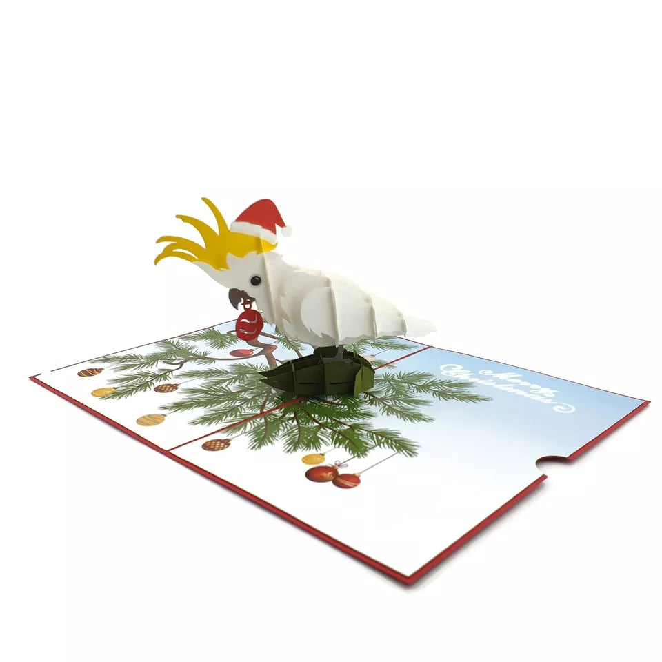Christmas Cockatoo Pop Up Card AU