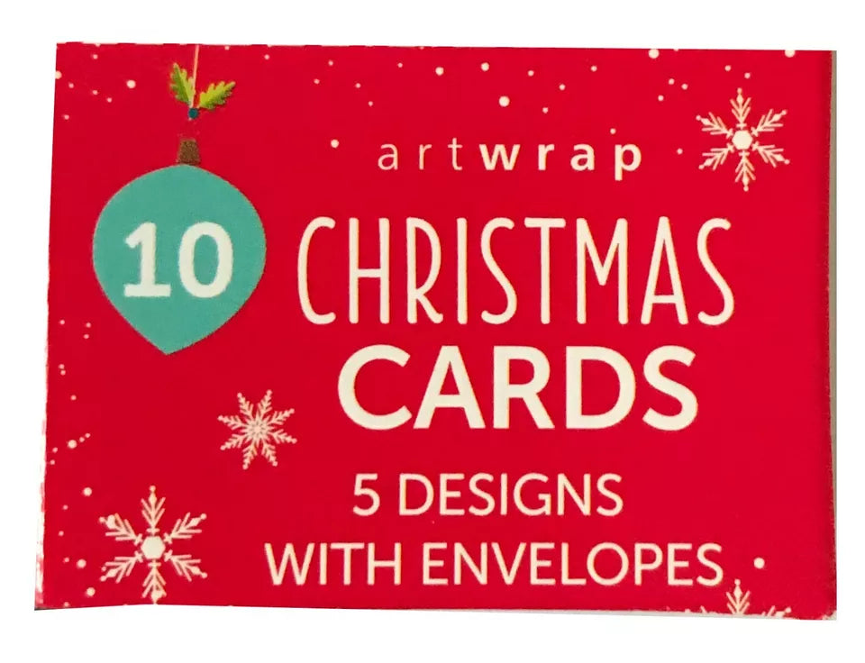 10 Christmas Xmas Greeting Cards & Envelopes 12.5 x12.5cmAU
