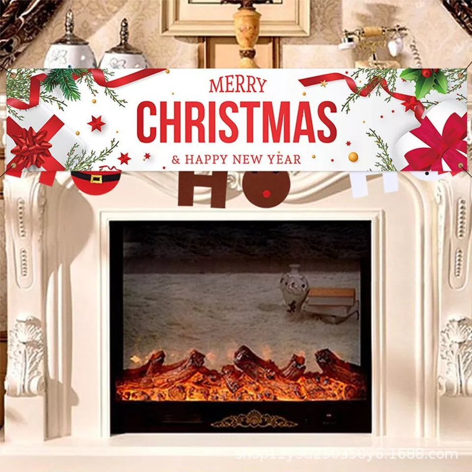 Large Merry Christmas Banner Sign Santa Xmas Outdoor Indoor Decoration Home AU