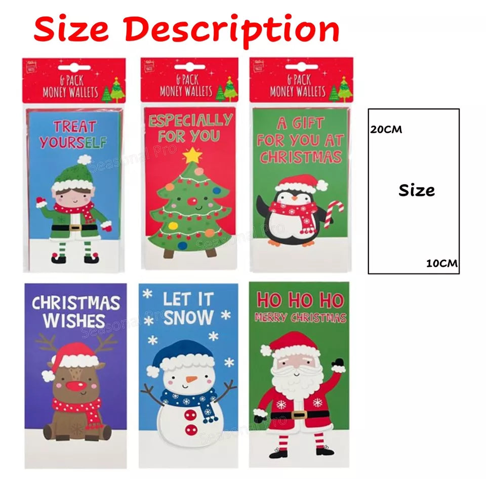 NEW Christmas Money Wallet & Envelope Gift Holder - 6 Designs, Cash Size AU
