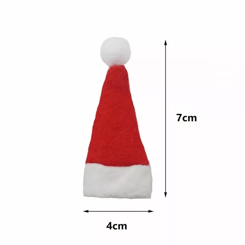 SALE 10Pcs Mini Lollipop Santa Claus Hat Christmas Party Decor Xmas Favour Gift