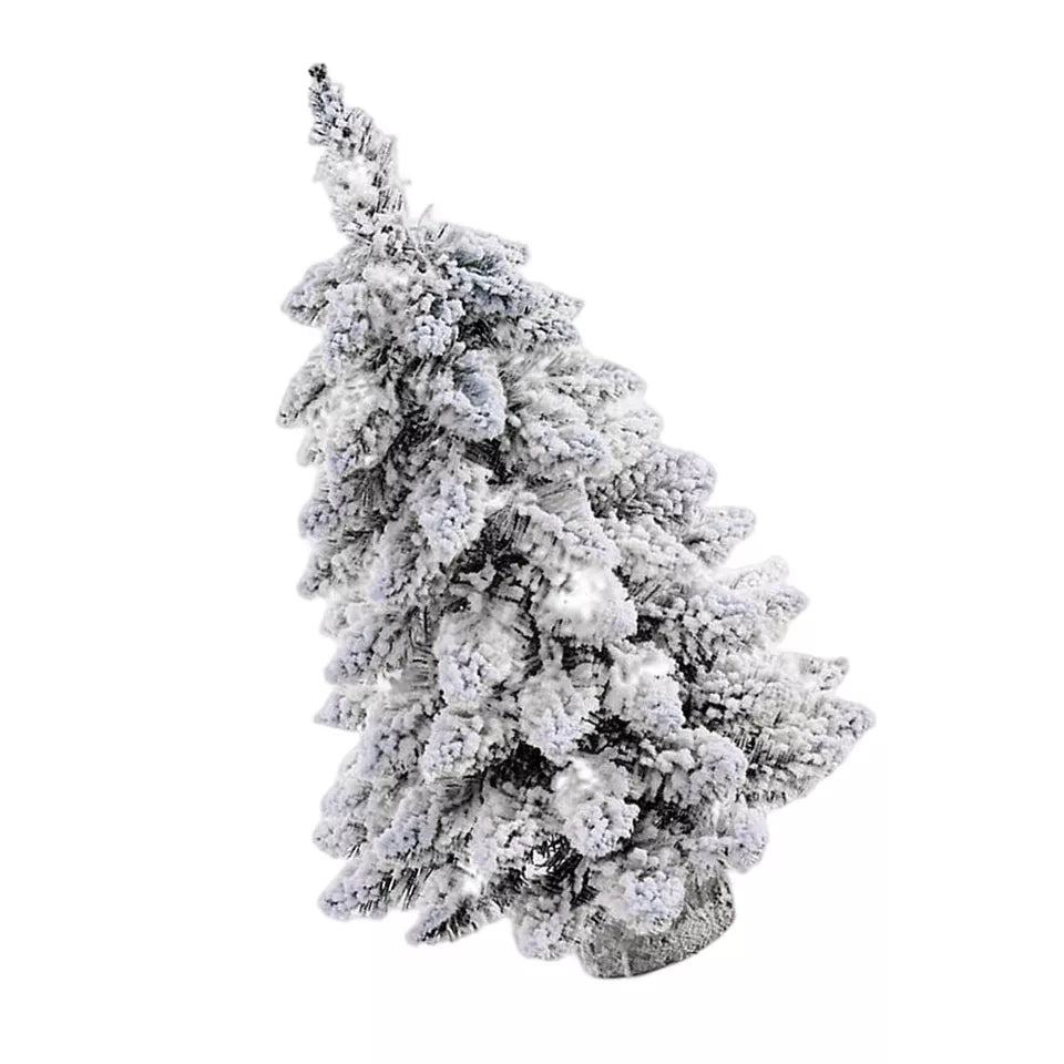 Small Mini Christmas Tree Snow LED Lights Xmas Tabletop Rtificial Ornament Gift
