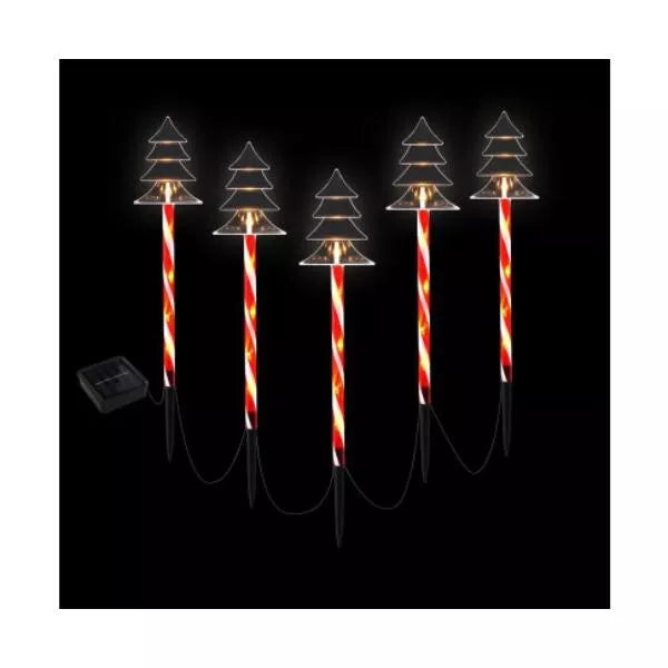 ingle Jollys 5 PCS Christmas Lights Path Ground Light Garden Decorations 25 LED
