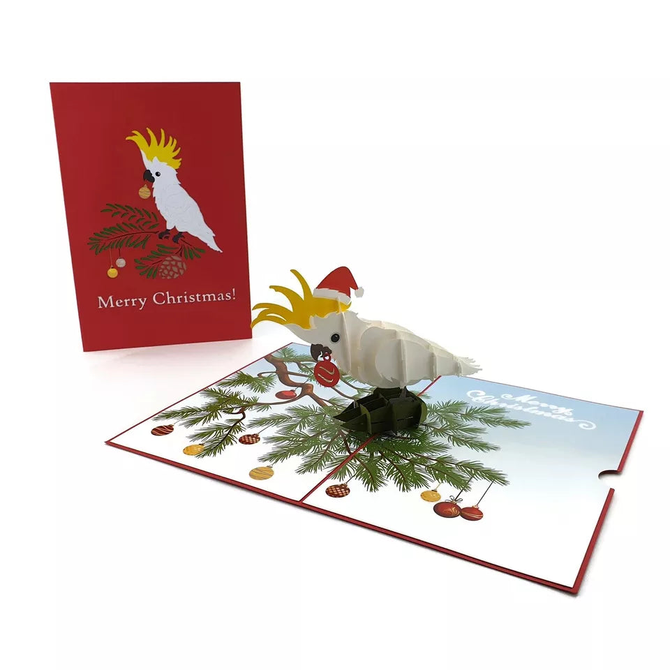 Christmas Cockatoo Pop Up Card AU