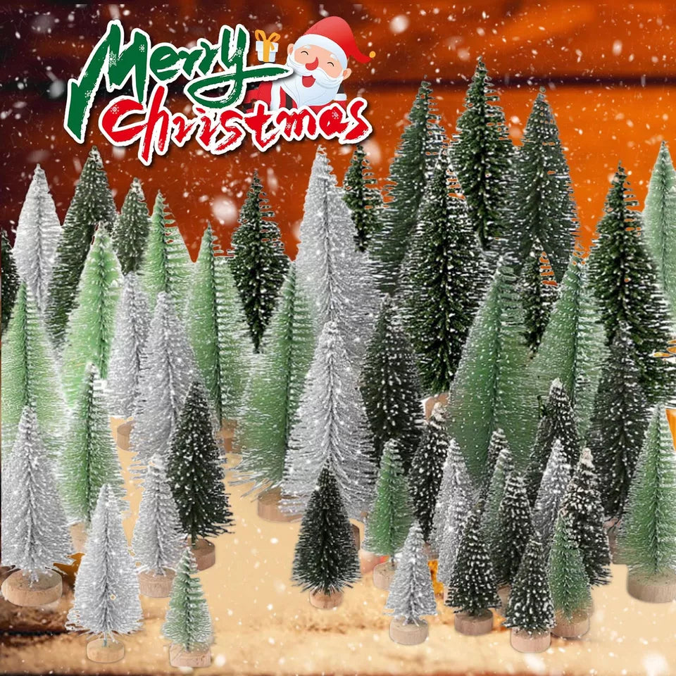 30Pcs Tabletop Artificial Small Mini Christmas Tree Xmas Table Desk Decoration