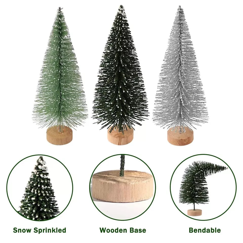 30Pcs Tabletop Artificial Small Mini Christmas Tree Xmas Table Desk Decoration