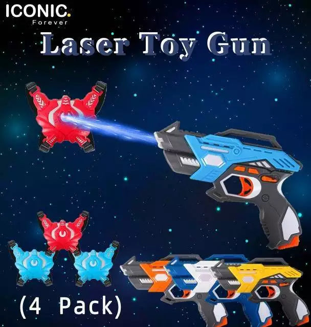 ICONIC Forever Kids Infrared Laser Tag Guns Set of 4 Players and Vests