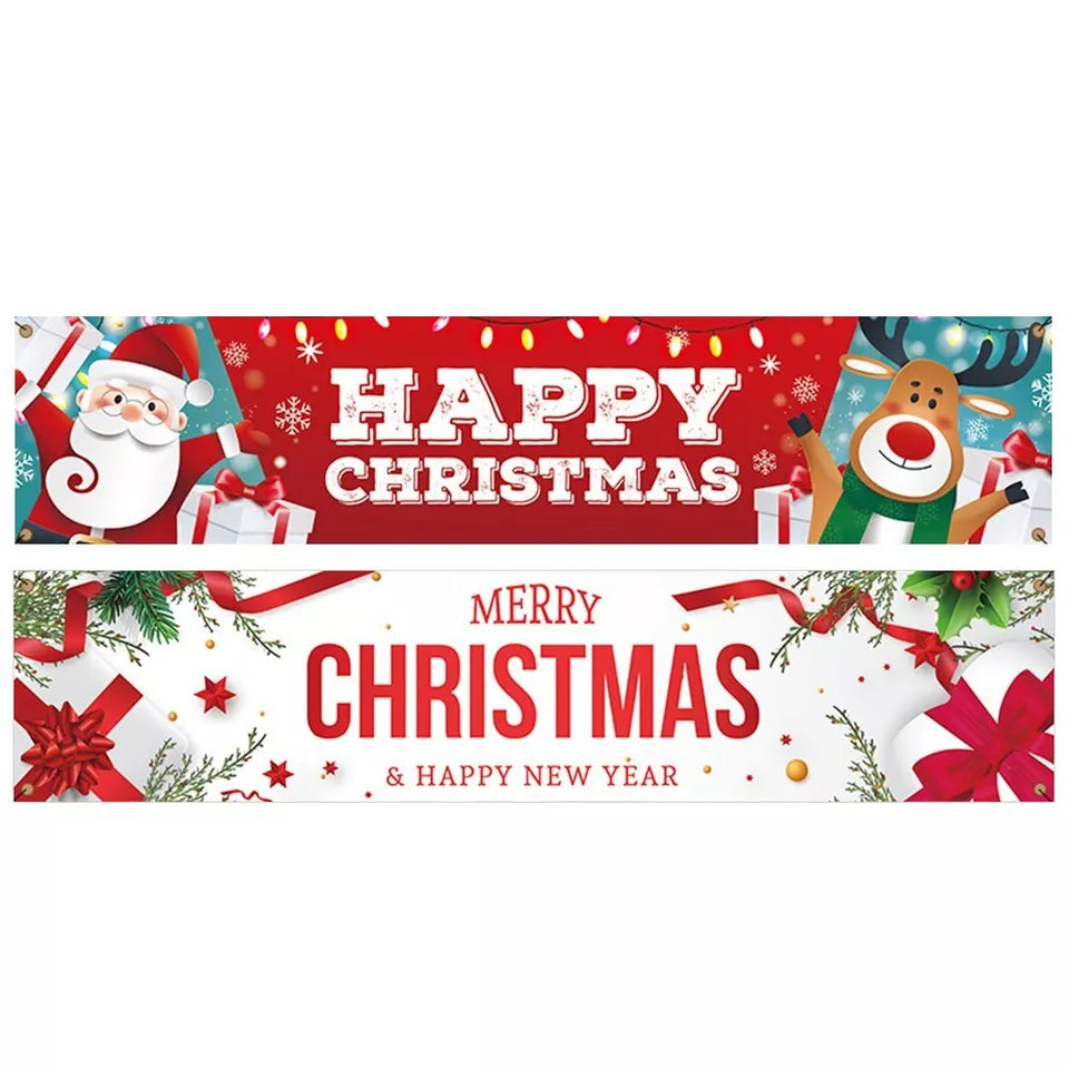 Large Merry Christmas Banner Sign Santa Xmas Outdoor Indoor Decoration Home AU
