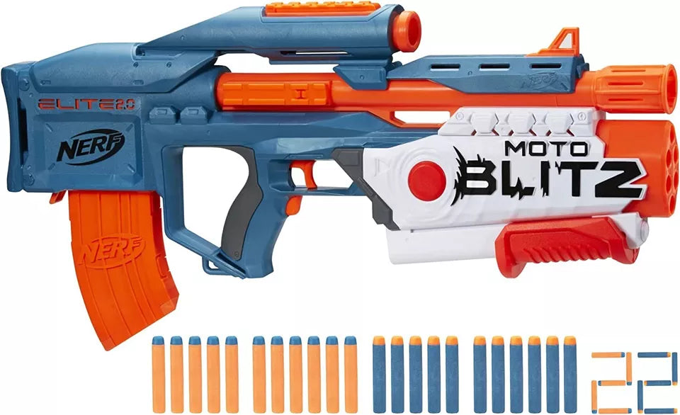 NERF Elite 2.0 Motoblitz Blaster with Scope, Motorized 10-Dart Blasting