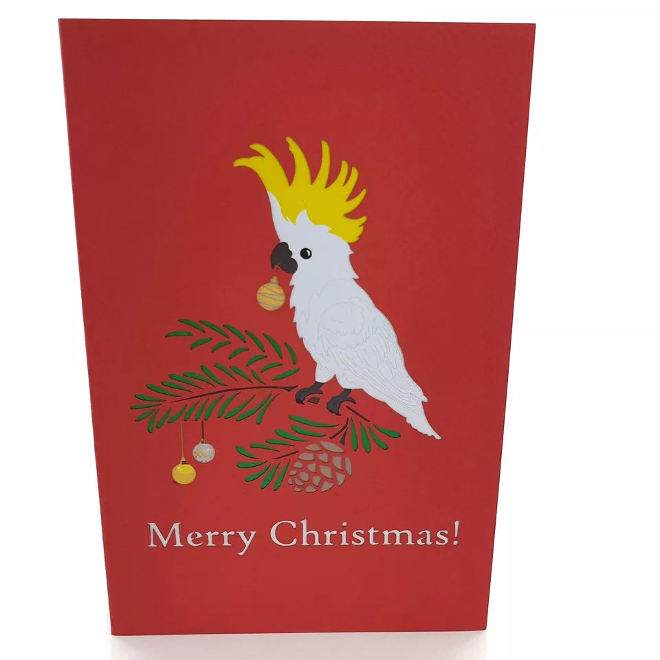 Christmas Cockatoo Pop Up Card AU
