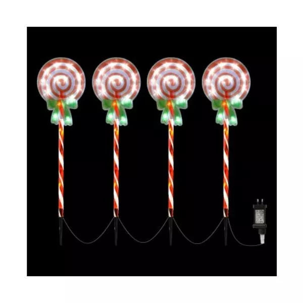 ingle Jollys 4 PCS Christmas Lights Path Ground Light Garden Decorations 68 LED