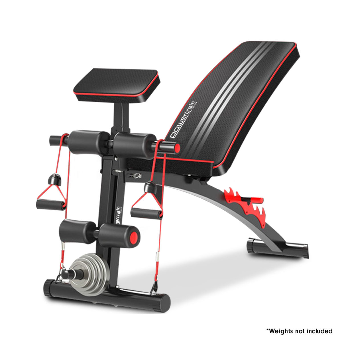 PowerTrain Adjustable Incline Decline Flat Home Gym Bench - 208