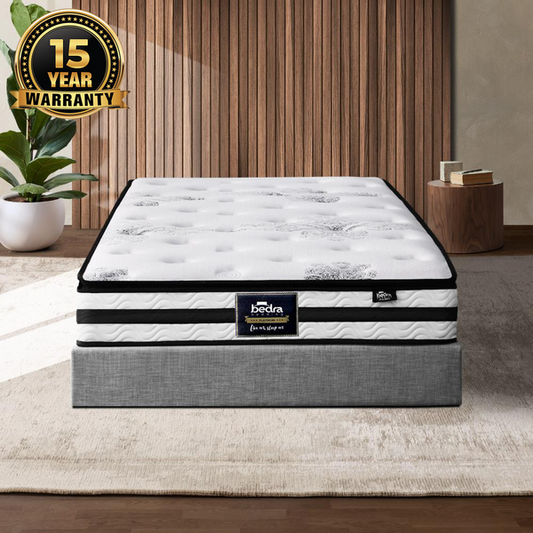 H&L 22cm King Single Mattress Breathable Luxury Bed Bonnell Spring Foam Medium