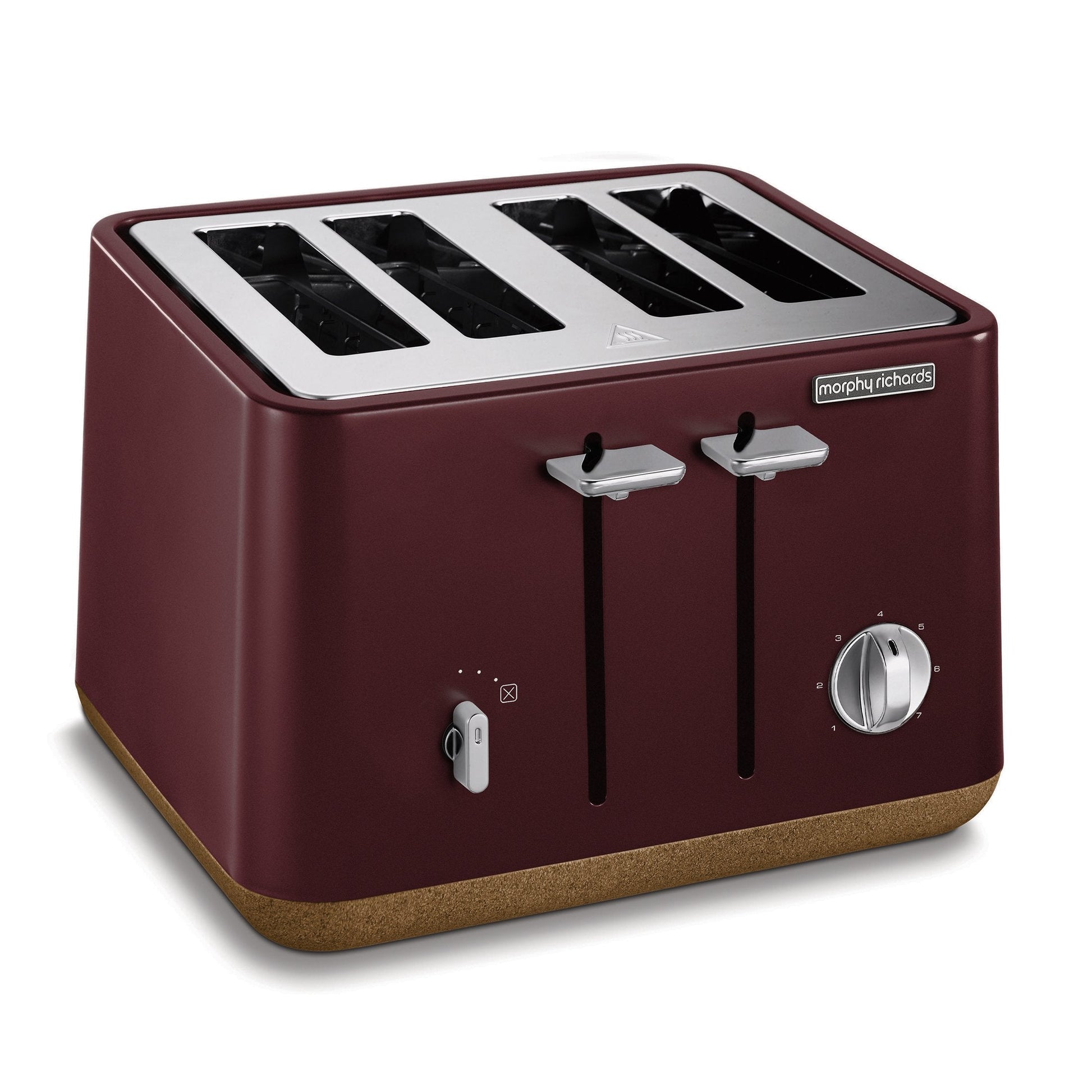 Morphy Richards Aspect 4-Slice Toaster - Maroon with Cork-Effect Trim