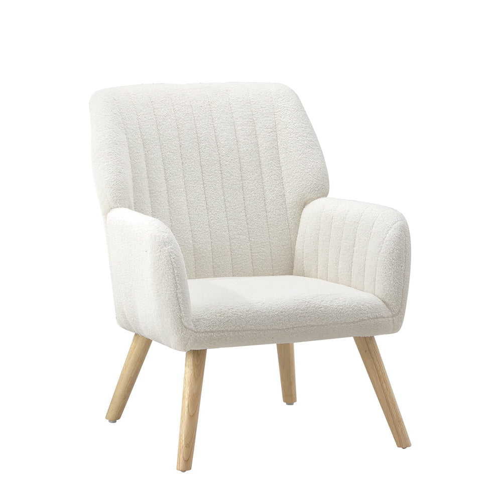 2x Armchair Lounge Sofa Chair Sherpa White