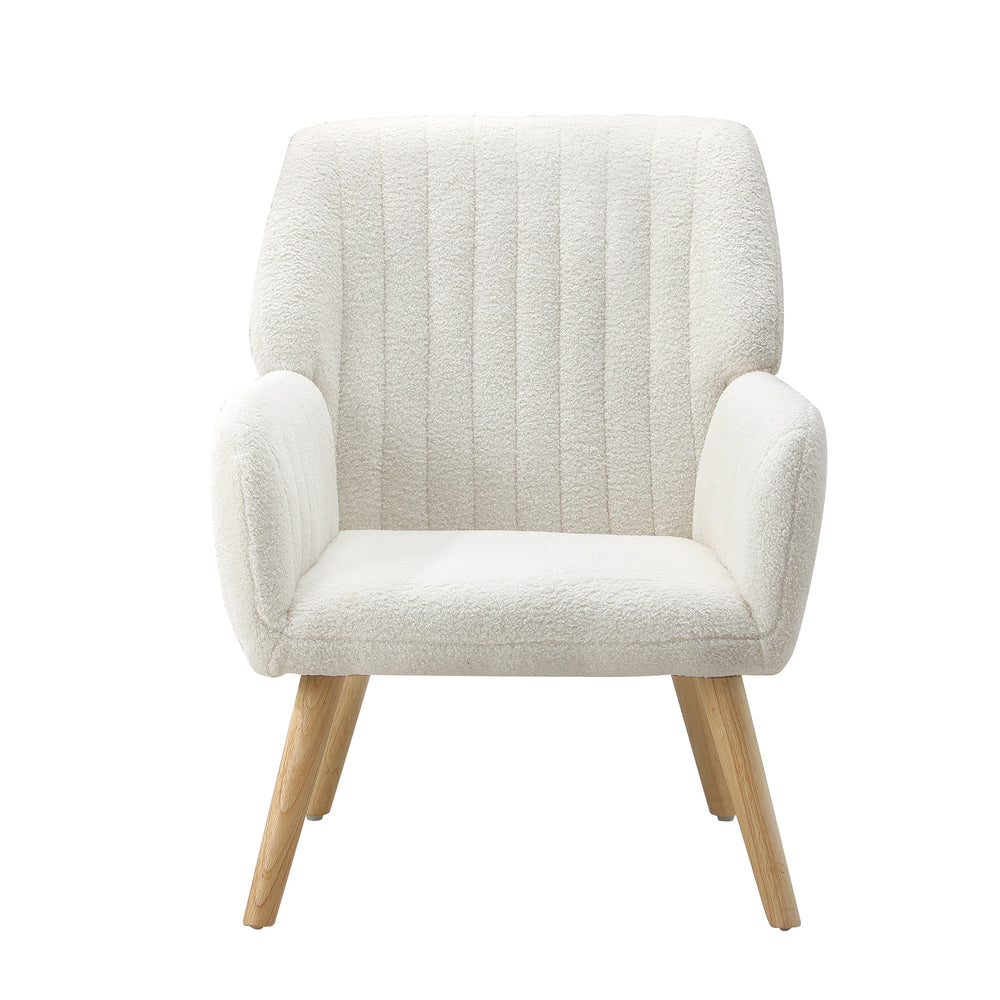 4x Armchair Lounge Sofa Chair Sherpa White