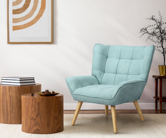 Armchair Accent Chairs Sofa Lounge Fabric Upholstered Tub Chair Blue