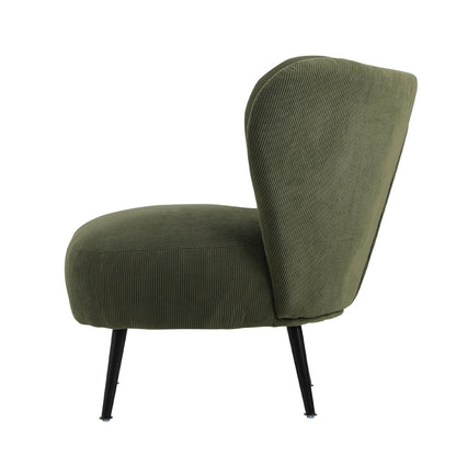 2x Armchair with Lumbar Pillow Wingback Velvet Green