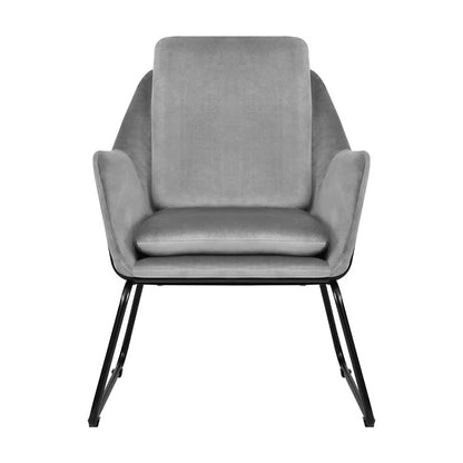 Armchair Velvet Accent Chairs Tub Chair Sofa Lounge Upholstered Grey