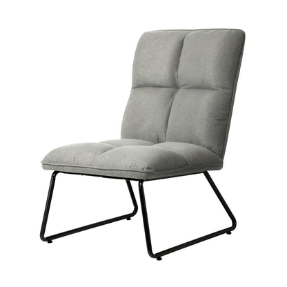 Armchair Lounge Chair Accent Chairs Linen Fabric Upholstered Light Grey