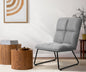 Armchair Lounge Chair Accent Chairs Linen Fabric Upholstered Light Grey