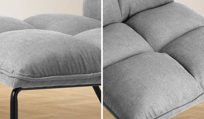 Armchair Lounge Chair Accent Chairs Linen Fabric Upholstered Light Grey