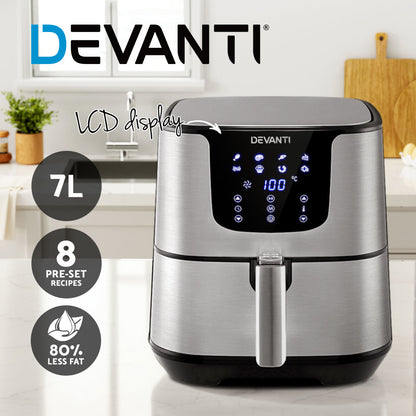Air Fryer 7L Lcd Fryers Stainless Steel