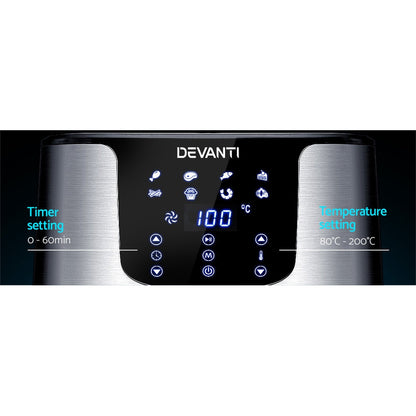 Air Fryer 7L Lcd Fryers Stainless Steel