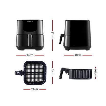 Air Fryer 7L Lcd Fryers Black