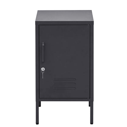 Bedside Table Metal Cabinet - Black/Green