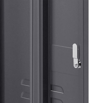 Sleek Black Metal Bedside Table Cabinet