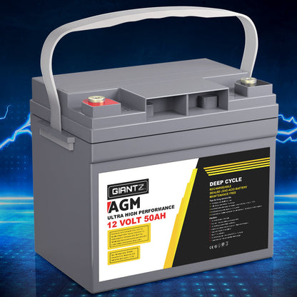 Agm Deep Cycle Battery 12V Box Portable Solar Caravan Camping