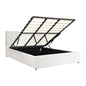 Bed Frame King Single Gas Lift Base Storage Fabric/Leather Grey/White